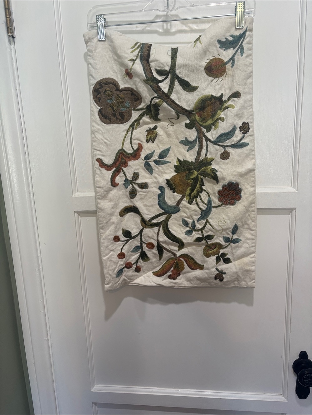 Pottery Barn Floral embroidered pillow cover